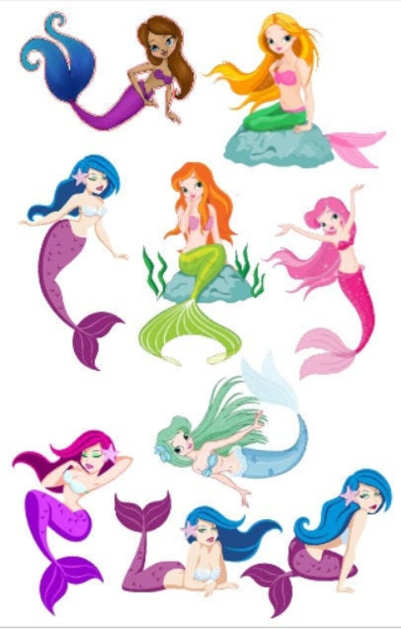 Mermaid Stickers 9 Stickers per Sheet/stickers for | Etsy