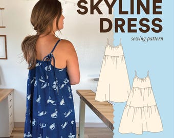 Skyline Kleid PDF Schnittmuster | Größe inclusive 0-34 | Anfängerfreundlich | Ausführliche Video Anleitung