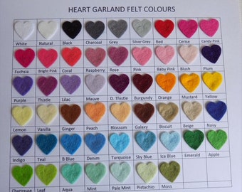 Design your own felt heart garland, felt heart bunting, heart nursey garland