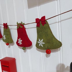Christmas garland, felt bell garland