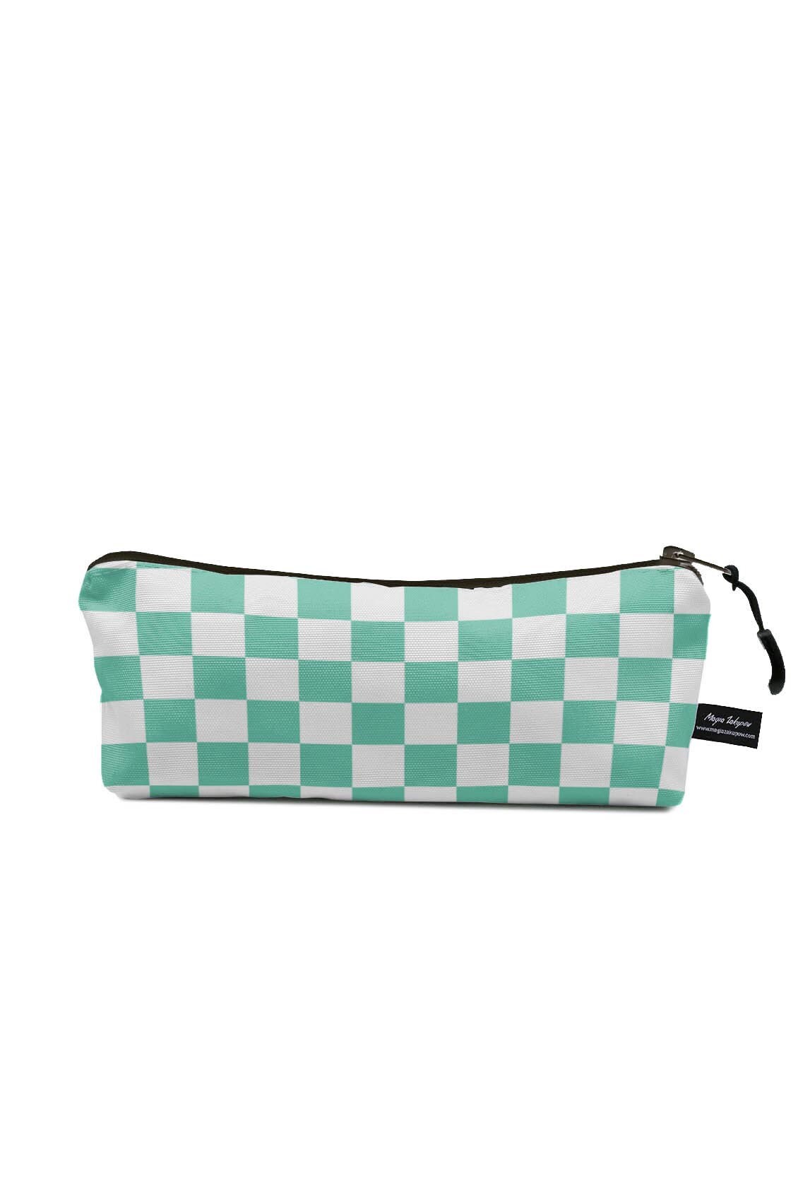 School Pencil Case Checkered Green Pen Box Pencil Etsy
