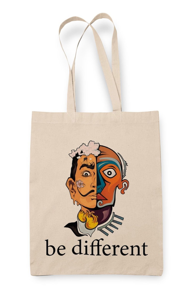 Aesthetic Tote Bag Cotton Tote Bag Be Different Shopping Bag Canvas Tote Bag MZshop Salvador Dali Reusable Shopping Bag
