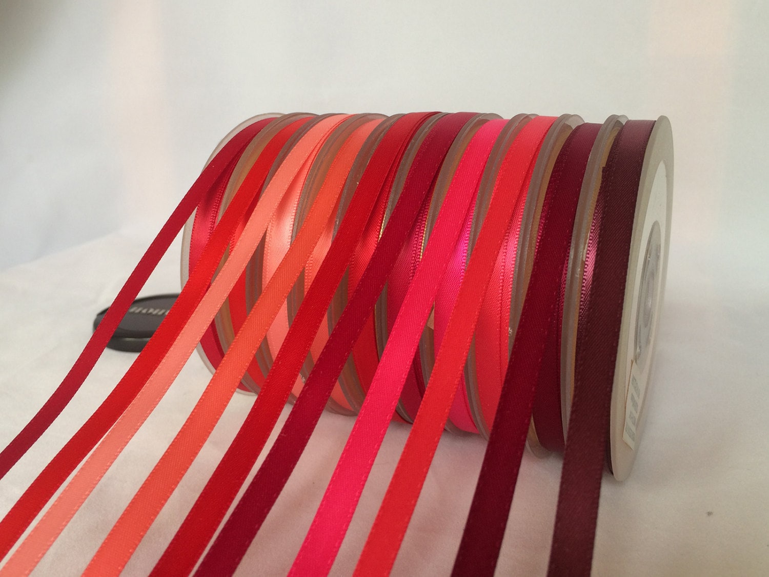 Double Faced Satin Ribbon, Red, 1/4