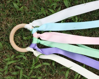 Ribbon Hand Kite,Streamer,Wooden Toy, Wands,Dancing Ring,Gift,Birthday Decor,Kids Party Favor