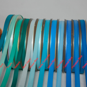 Double faced satin ribbon, blue, 1/4&quot;, 1/4inch, 6 mm, 20 yards for gift wrapping,hair bows,textile