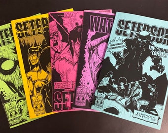 SETERSOM (The Entire Series) Issues 1,2,3,4 & The Watcher (A SETERSOM Tale) | Self published indie comic book - DIY mini comic
