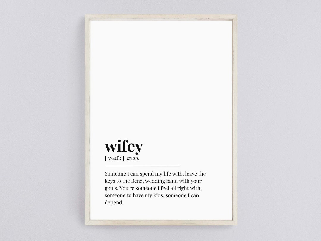 Wifey Definition Poster Definition Print Valentine