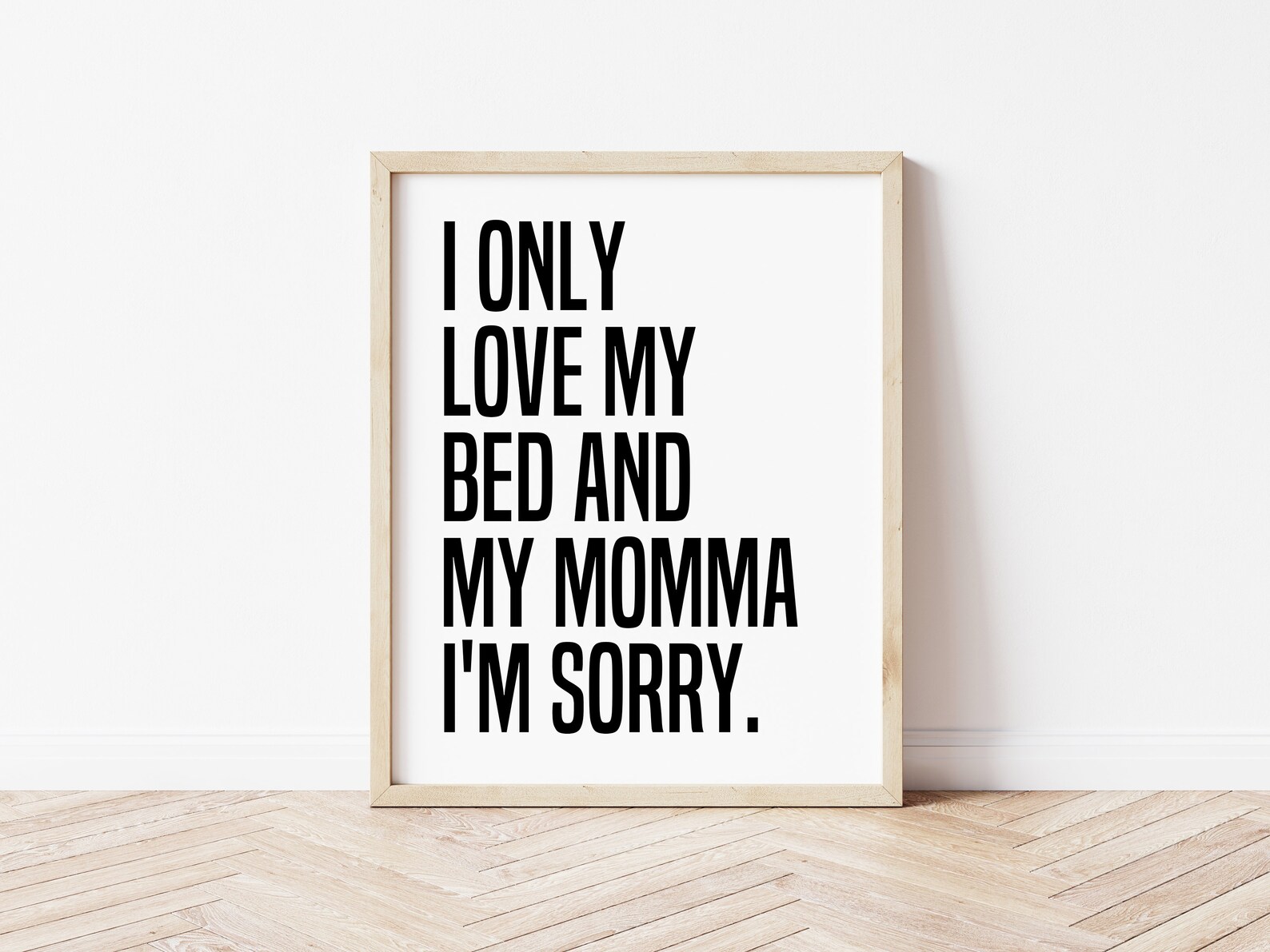 Drake Lyrics Poster I Only Love My Bed and My Momma I'm Etsy UK