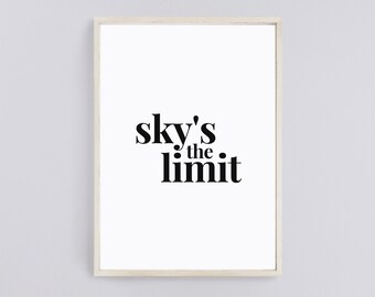 Sky's the Limit wall art, Notorious BIG lyrics poster, rap lyrics wall art, hip hop art, hip hop nursery wall art - DIGITAL DOWNLOAD