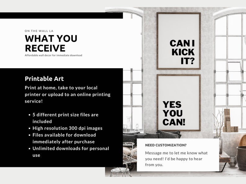 Can I Kick It Yes You Can Wall Art Set Rap Lyrics Wall Art Etsy