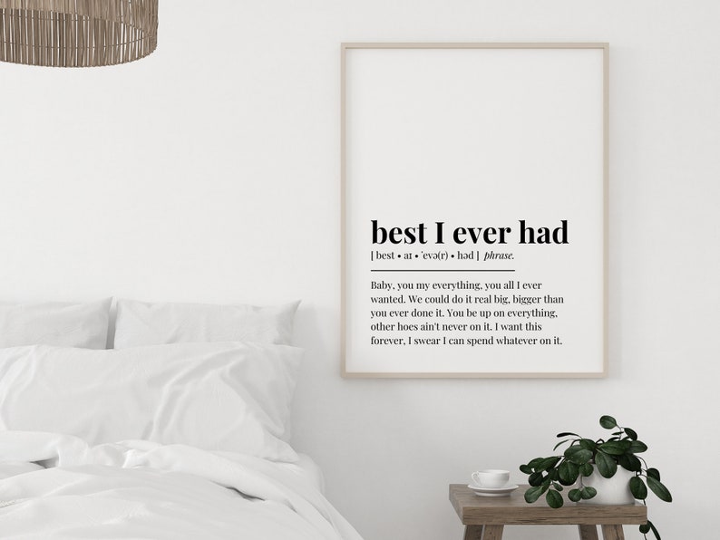 Best I Ever Had Definition Poster Definition Print Etsy