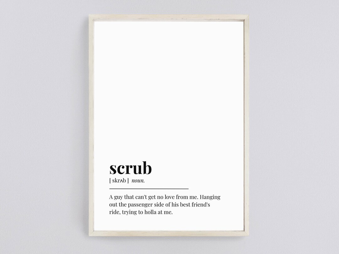 No Scrubs Lyrics Definition Poster Rap Lyrics Wall Art Hip Etsy