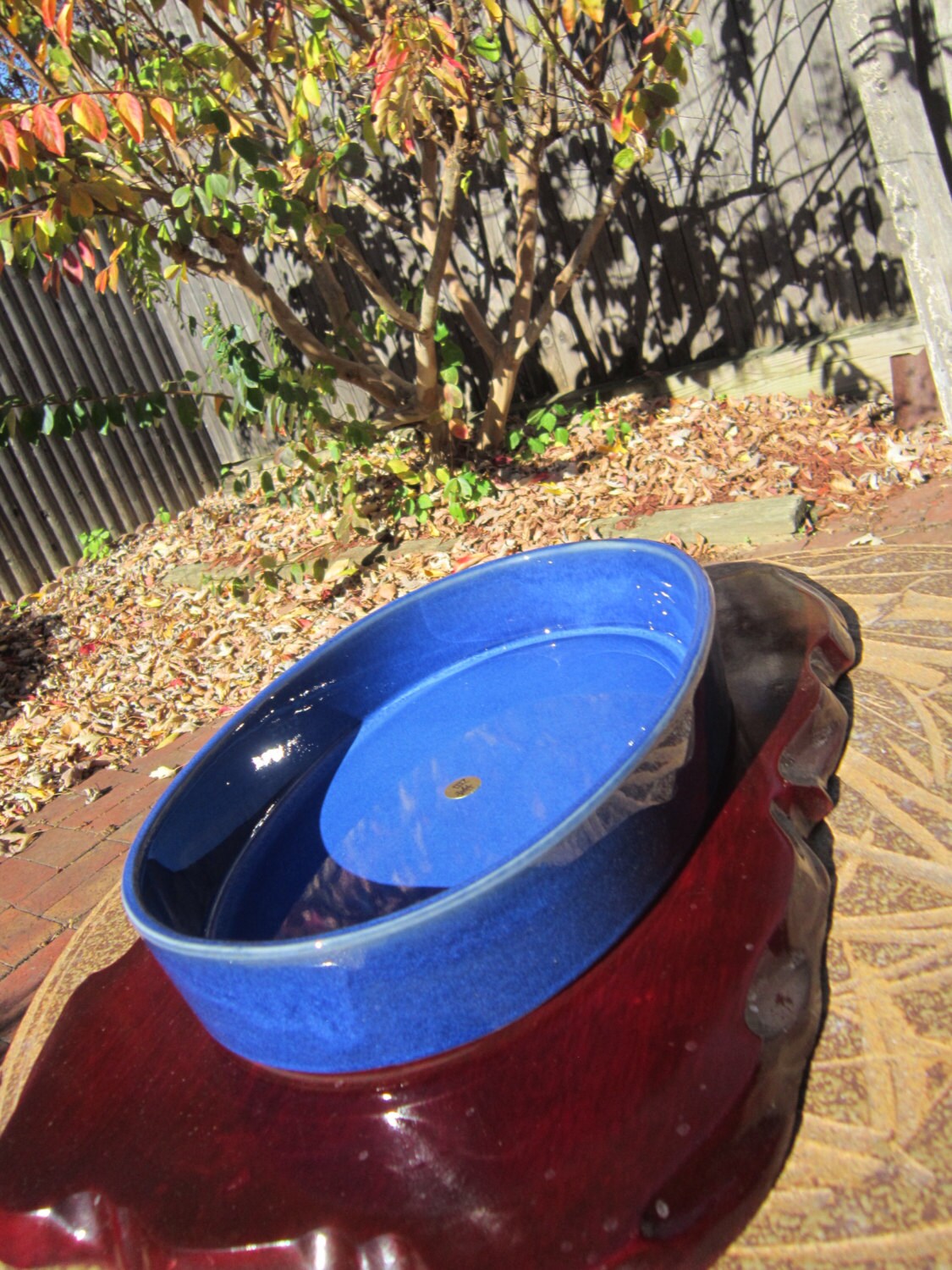 Large Vintage Oval Ikebana Bowl Namaco royal Blue & Glossy Black Etsy