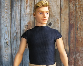 Male T-shirt for 1/6 scale action figure and fashion doll, sportwear