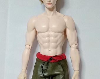 1/6 scale pleather pants: sport style for male fashion dolls