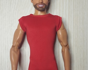 1/6 Scale roundneck Bodysuit with shorts: Leotard for Male Fashion Doll and Action Figure