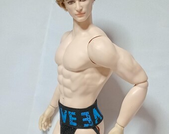 1/6 Scale Male Doll Jockstrap: Blue & Black Underwear for fashion doll and action figure