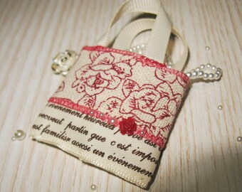 Doll 1/6 scale summer tote "Rose Garden" doll bag for 12" action figure accessories dollhouse furnishing