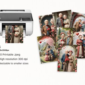 Watercolor Romantic Old Couple On The Beach Counted Cross Stitch PDF