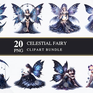 Fée céleste | Clipart PNG | Commerciale | Graphiques imprimables | Fabrication de cartes | Sublimation | Découpage | PNG | Numérique | Fées