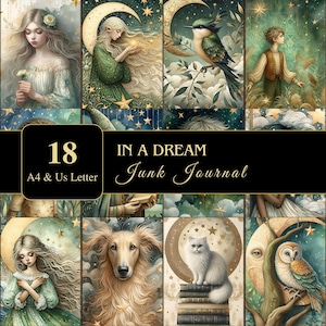 Páginas de diário de lixo In A Dream | Carta dos EUA e A4 | Papel para impressão | Alta resolução | Digital | Caprichoso | Sonhando | Scrapbooking