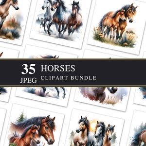 Paarden | Hoge kwaliteit jpeg-bestand | Kaarten maken | Junkjournaal | Knippen | Plakboeken | Afdrukbaar | Clipart | Paardafbeeldingen | Digitaal | Bundel: