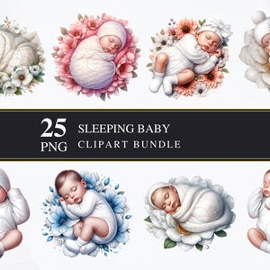 Bambino che dorme / PNG trasparente / Licenza commerciale / Stampabile / Creazione di biglietti / Baby shower / Asilo nido / Grafica per baby shower / PNG