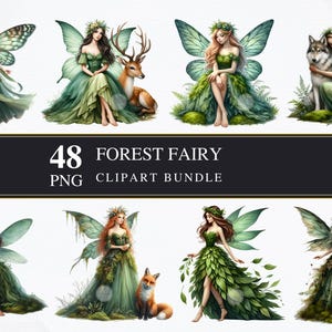 Fée de la forêt des cliparts | PNG transparents | Licence commerciale | Imprimable | Fabrication de cartes | Faries png | Numérique fantastique | Sublimation