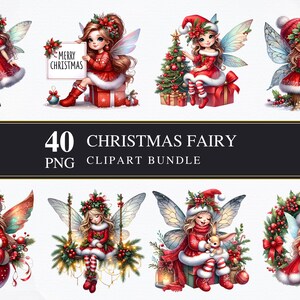 Fée de Noël | Clipart PNG | Commerciale | Graphiques imprimables | Fabrication de cartes | Sublimation | Découpage | Fées | Numérique | Pack PNG