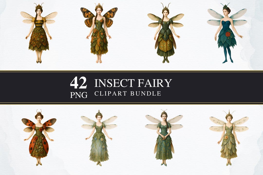 Insect Fairy | Clipart | Transparent | Commercial | Printable | Card ...