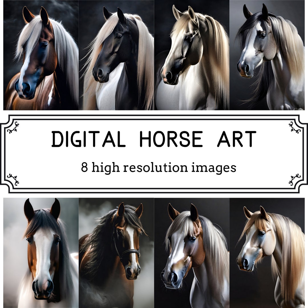 Digital Horse Art Printable Horse Images Horse Print - Etsy