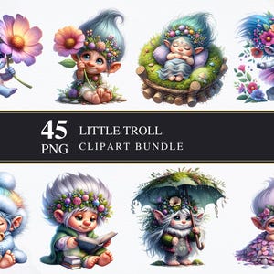 Kleine trol | Clipart-png's | Commercieel | Afdrukbare afbeeldingen | Kaarten maken | Sublimatie | Knippen | Digitaal | PNG | Trollen | Transparant