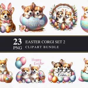 Corgi de Pâques |  Clipart PNG | Commerciale | Graphiques imprimables | Fabrication de cartes | Sublimation | Découpage | PNG | Numérique | Chien
