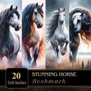 Prachtige paardenbladwijzers | Afdrukbare bladwijzer | Voorraad ongewenste tijdschriften | Plakboeken | Paarden | png | Tag | Digitaal