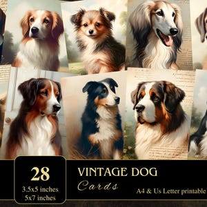 Vintage Dog Cards | Printable Ephemera | Card Making | Junk Journals | Scrapbooking | Digital Download | Decoupage | Paper Crafts