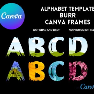 Canva Frame Alphabet: Thick Bold Letters Template (Digital Download)