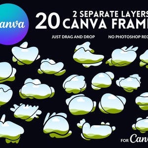 Editable 2 Separate Layer Canva frames, Organic shape canva frames bundle, Fill Your Own Drag & Drop Templates, Commercial Use