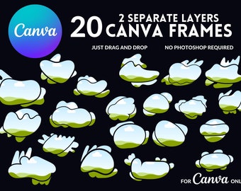 20 marcos orgánicos de Canva: plantillas de arrastrar y soltar (descarga digital)
