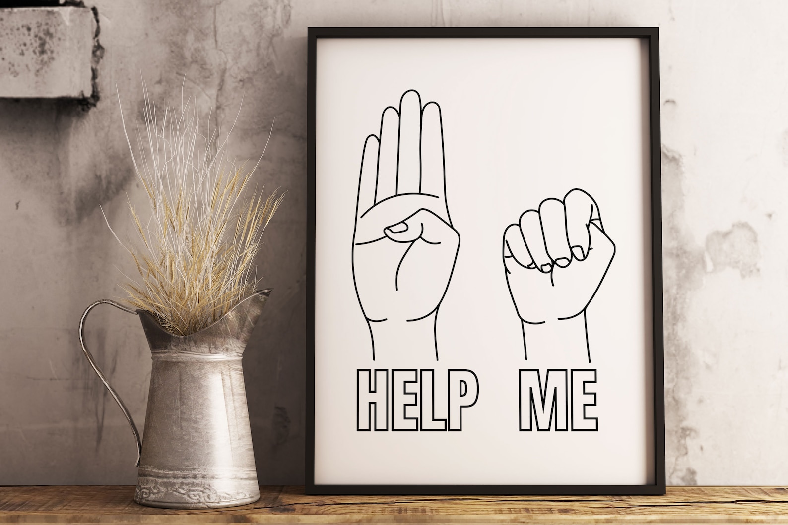 Hand Signs With Help Me Text, the Signal for Help, a Tool That May Help