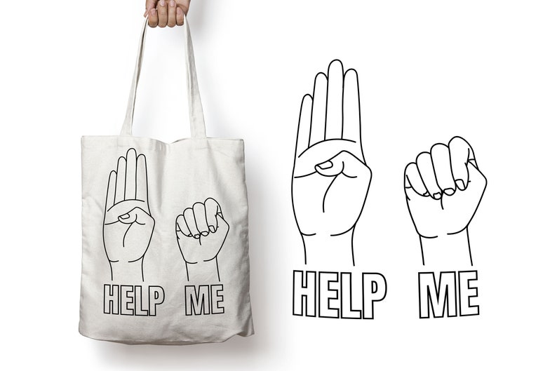 Hand Signs With Help Me Text, the Signal for Help, a Tool That May Help