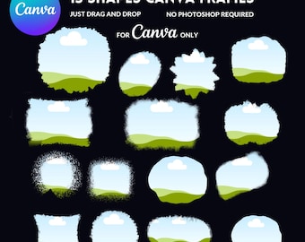 Brush Stroke Canva Frames: Grunge Background Templates (Digital Download)
