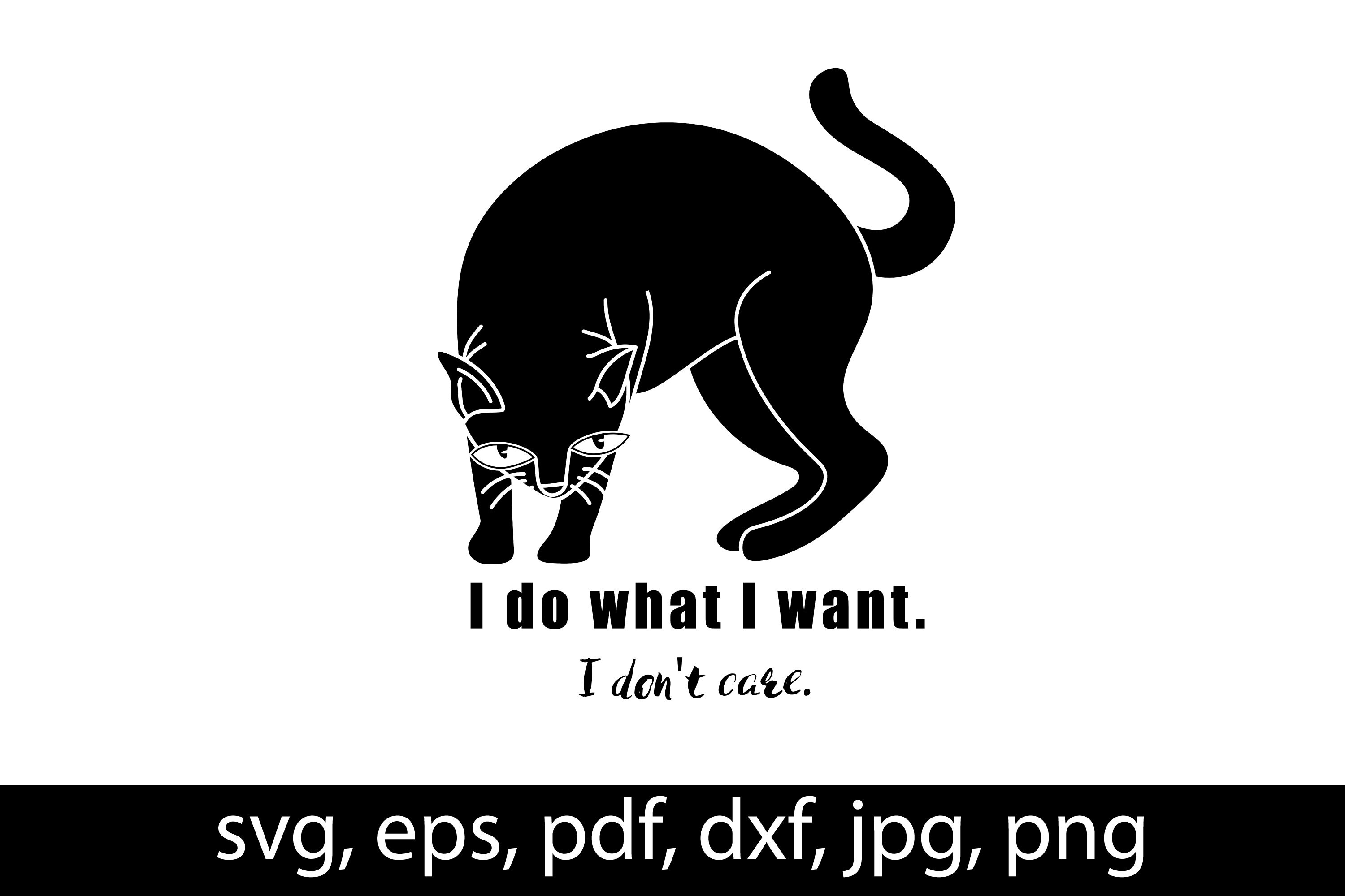 Black Cat Silhouette Vector Svg File Etsy