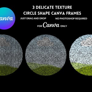 Delicate Texture Circle Canva Frames: Grunge Backgrounds (Digital Download)