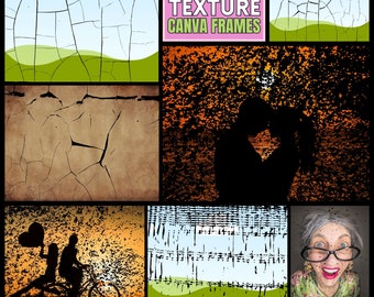 10 marcos abstractos de Grunge Canva - Plantillas digitales editables