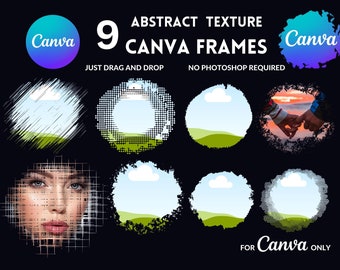 9 formas y texturas abstractas: plantilla de marcos de Canva, uso comercial