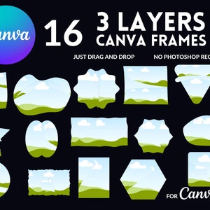 3 Separated Layers Canva frames, Canva frames bundle, Fill Your Own Drag & Drop Templates, Commercial Use