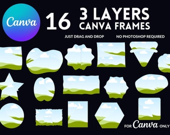 Paquete de 16 marcos de Canva: plantillas de arrastrar y soltar (uso comercial)