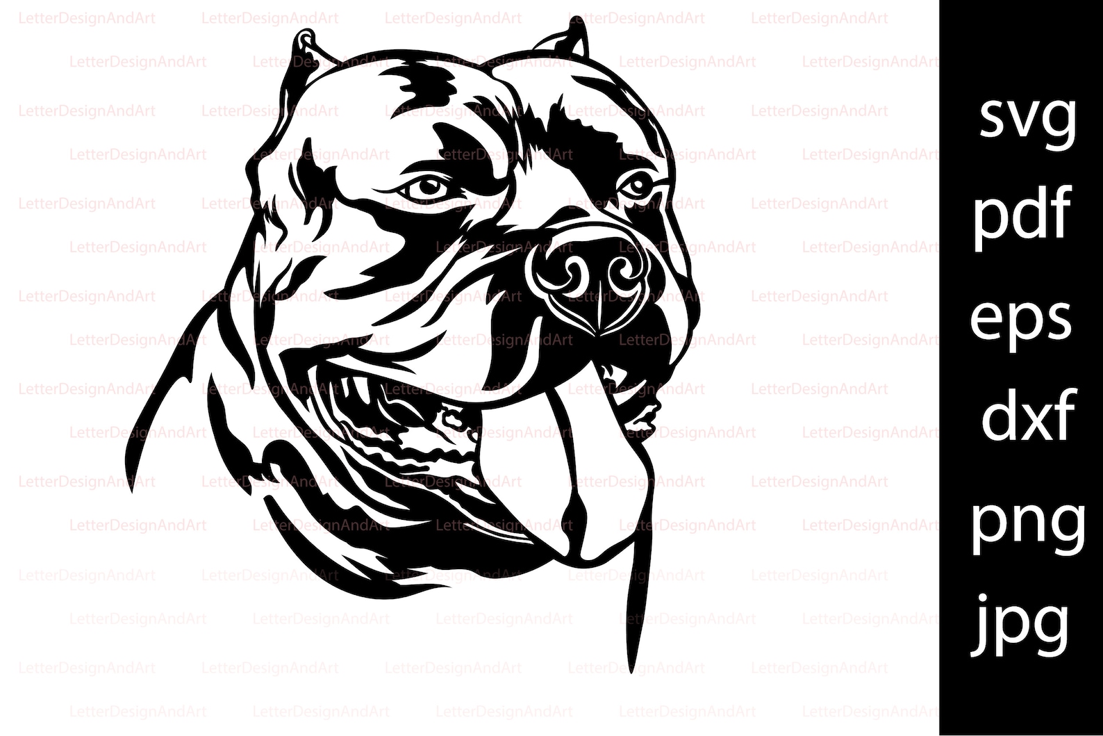 American Bully Dog silueta negra imágenes prediseñadas | Etsy