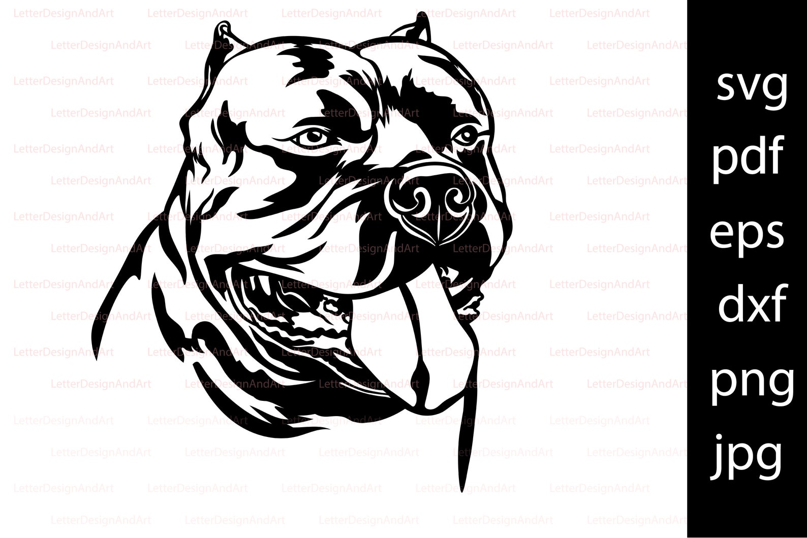 American Bully Dog silueta negra imágenes prediseñadas | Etsy