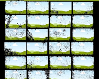 Vintage Vibes: Distressed Texture Canva Frames - Set of 25 Editable Digital Templates